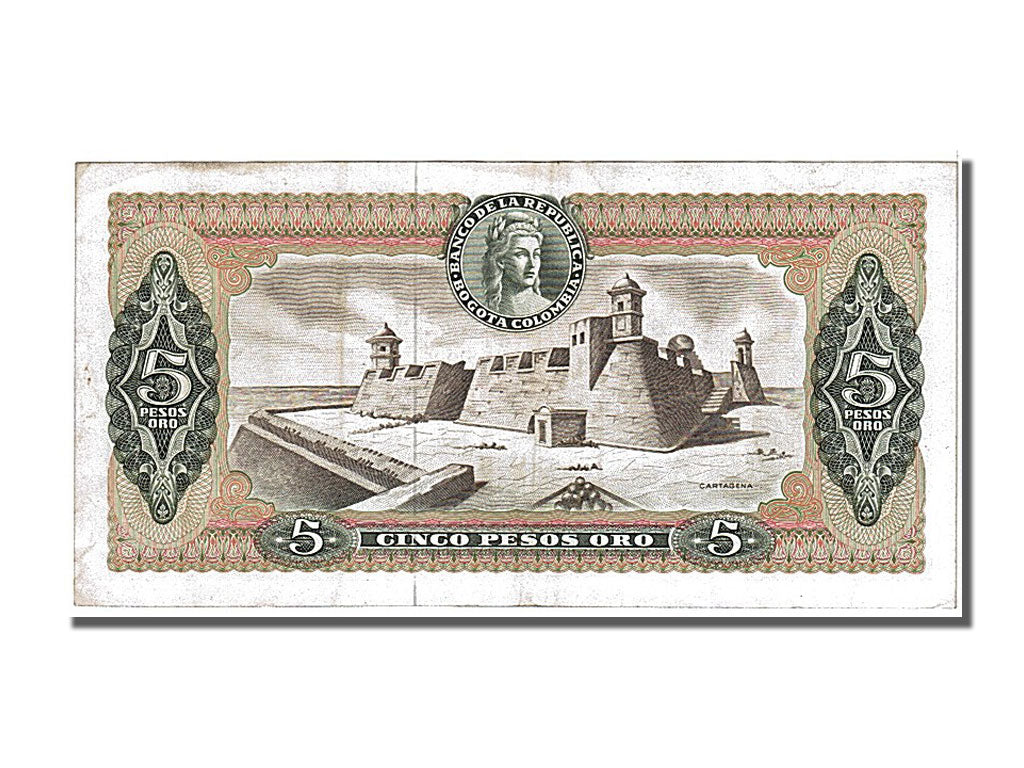 bankovec, 
  
  Kolumbija, 
  
  5 Pesos Oro