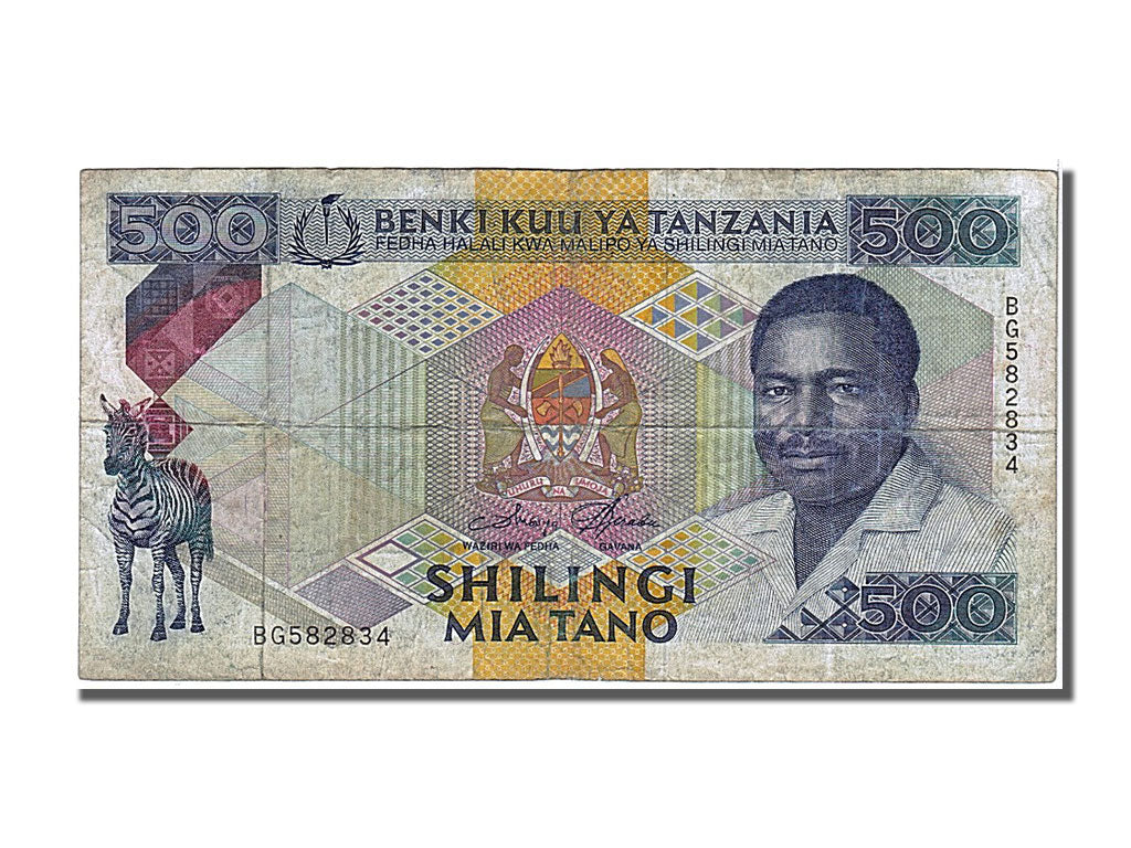 bankovec, 
  
  Tanzanija, 
  
  500 šilingov