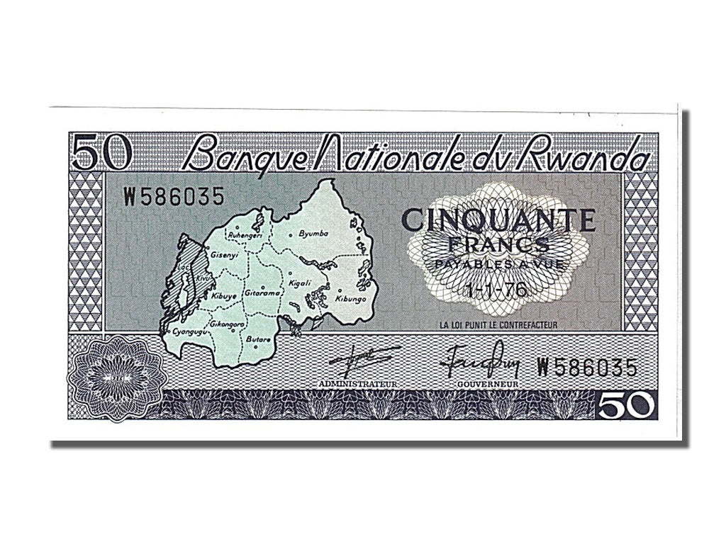 bankovec, 
  
  Ruanda, 
  
  50 frankov