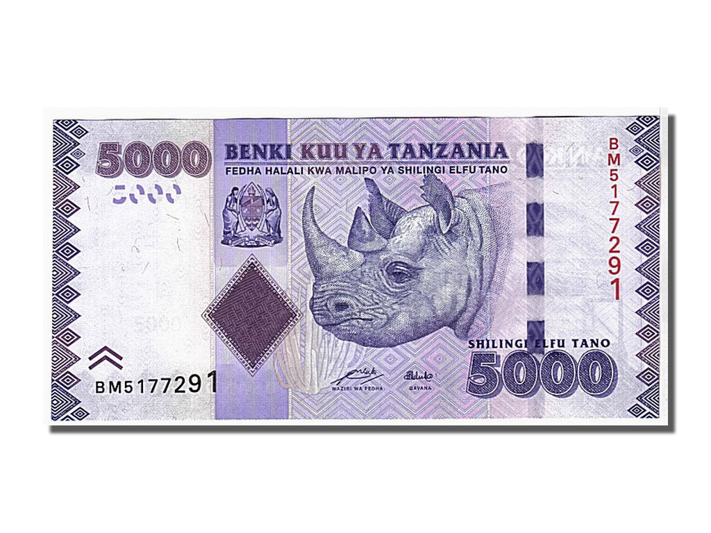 bankovec, 
  
  Tanzanija, 
  
  5000 šilingov