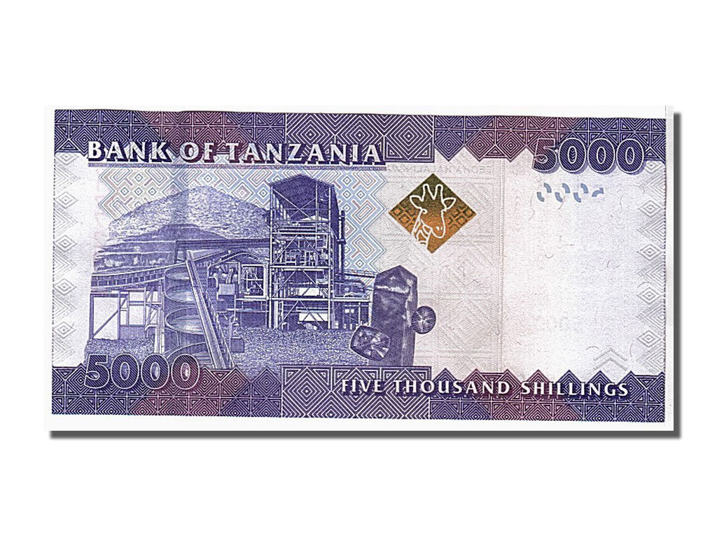 bankovec, 
  
  Tanzanija, 
  
  5000 šilingov