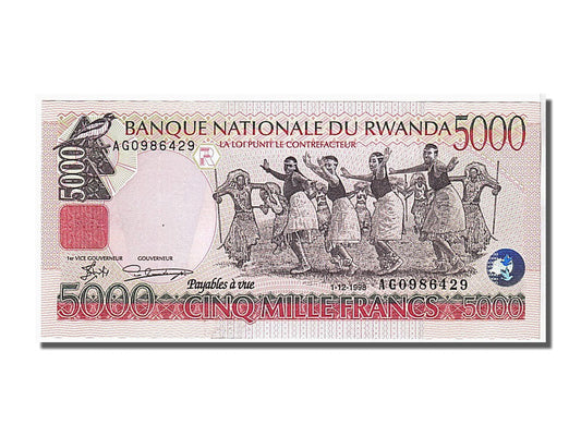 bankovec, 
  
  Ruanda, 
  
  5000 frankov