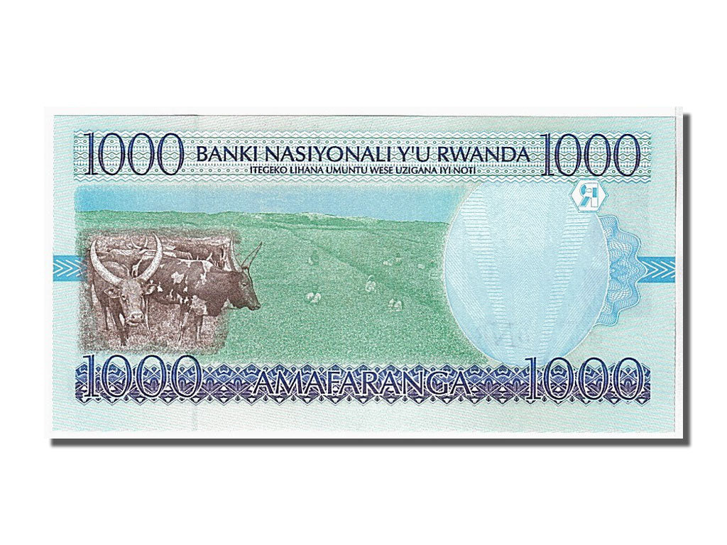 bankovec, 
  
  Ruanda, 
  
  1000 frankov