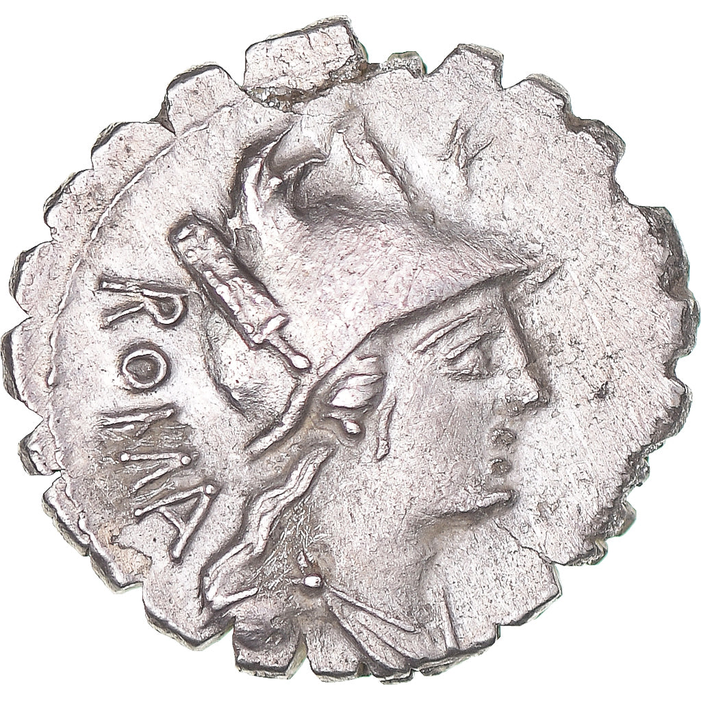 kovanec, 
  
  C. Poblicij Q.f., 
  
  Denarius Serratus