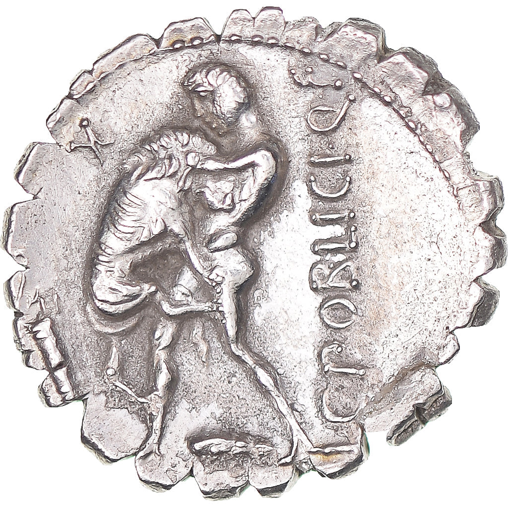 kovanec, 
  
  C. Poblicij Q.f., 
  
  Denarius Serratus