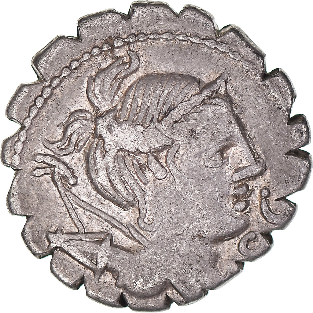 kovanec, 
  
  Ti. Klavdij Ti. f. Ap. n. Nero, 
  
  Denarius Serratus