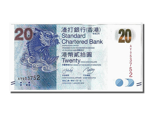 bankovec, 
  
  Hong Kong, 
  
  20 dolarjev