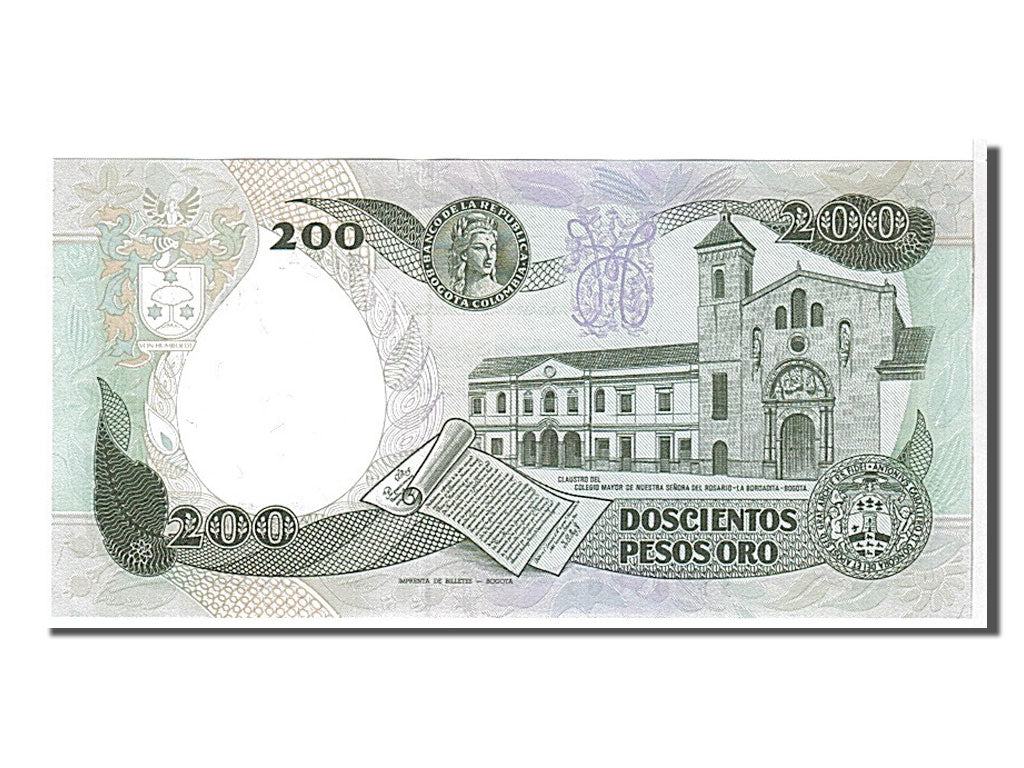 bankovec, 
  
  Kolumbija, 
  
  200 pesos oro