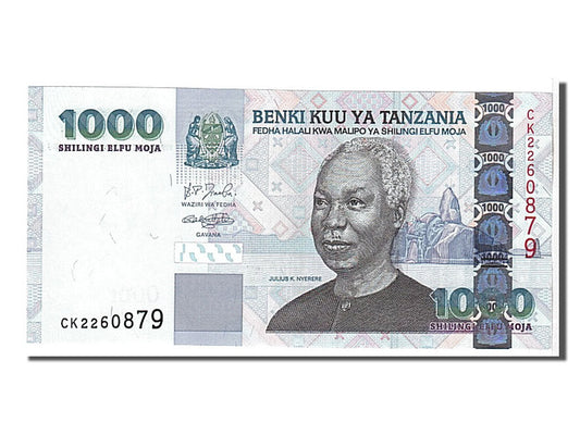 bankovec, 
  
  Tanzanija, 
  
  1000 šilingov