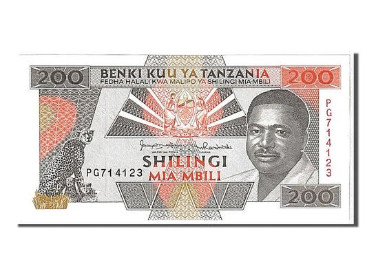 bankovec, 
  
  Tanzanija, 
  
  200 šilingov