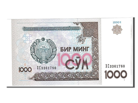 bankovec, 
  
  Uzbekistan, 
  
  1000 vsota