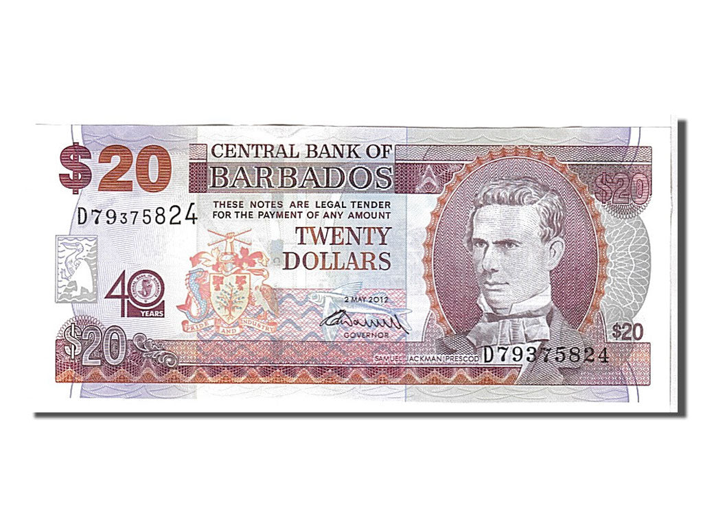 bankovec, 
  
  Barbados, 
  
  20 dolarjev