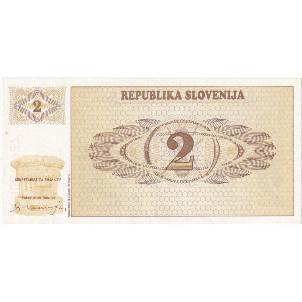 Slovenija, 
  
  2 (Tolarjev), 
  
  KM: 2a