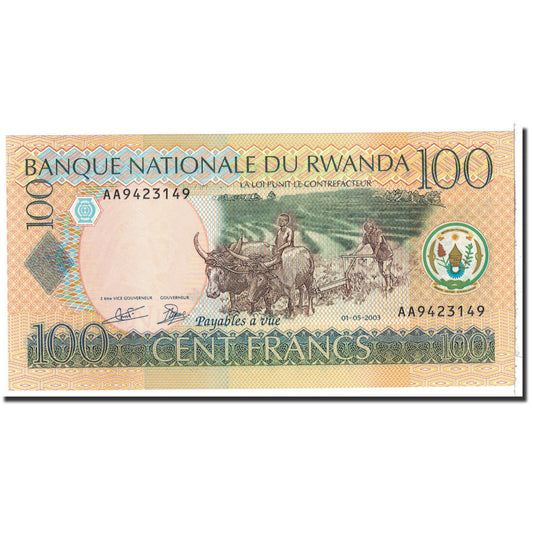 bankovec, 
  
  Ruanda, 
  
  100 frankov