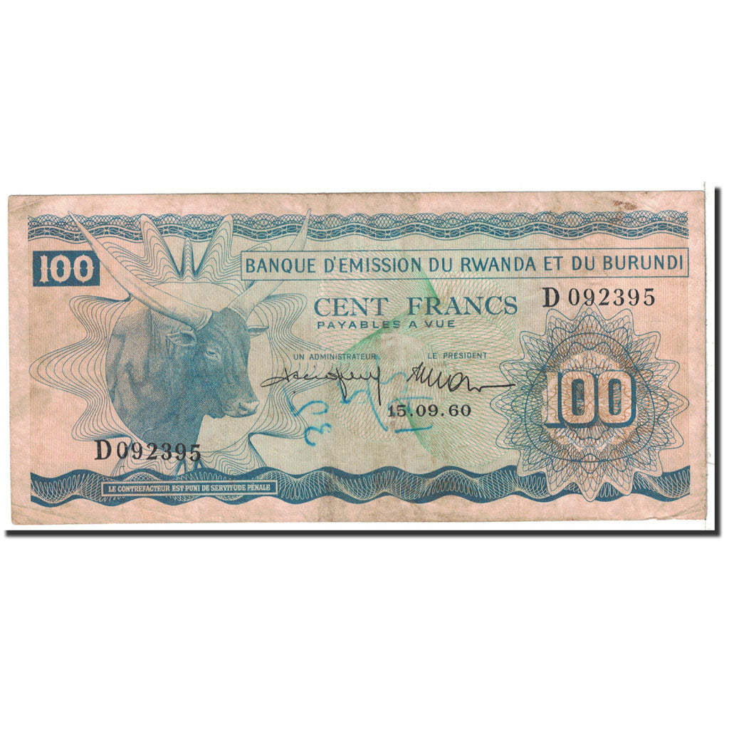 bankovec, 
  
  Ruanda-Burundi, 
  
  100 frankov