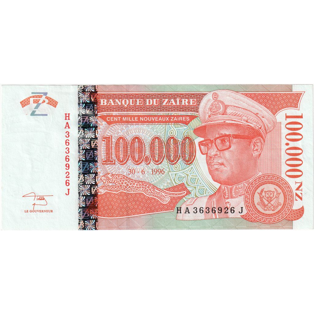 Zair, 
  
  100, 
  
  000 Nouveaux Zaïres