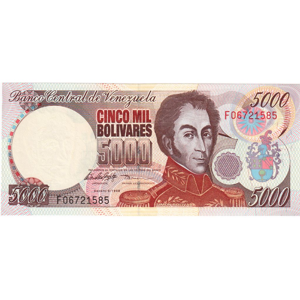 Venezuela, 
  
  5000 bolivarjev, 
  
  1998