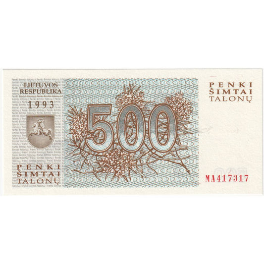 Litva, 
  
  500 Talonu, 
  
  UNC (65-70)