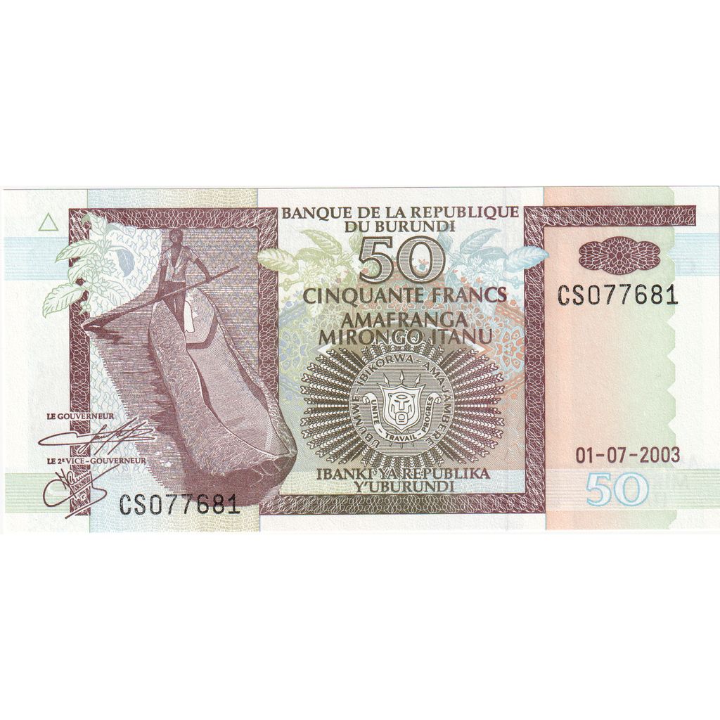 Burundi, 
  
  50 frankov, 
  
  2003-07-01