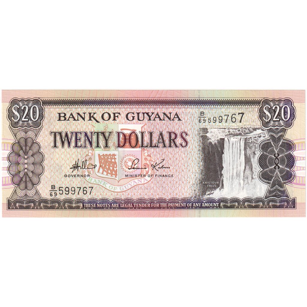 Gvajana, 
  
  20 dolarjev, 
  
  UNC (65-70)