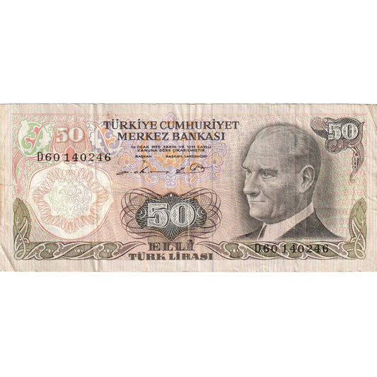 Turčija, 
  
  50 lir, 
  
  1970-01-14