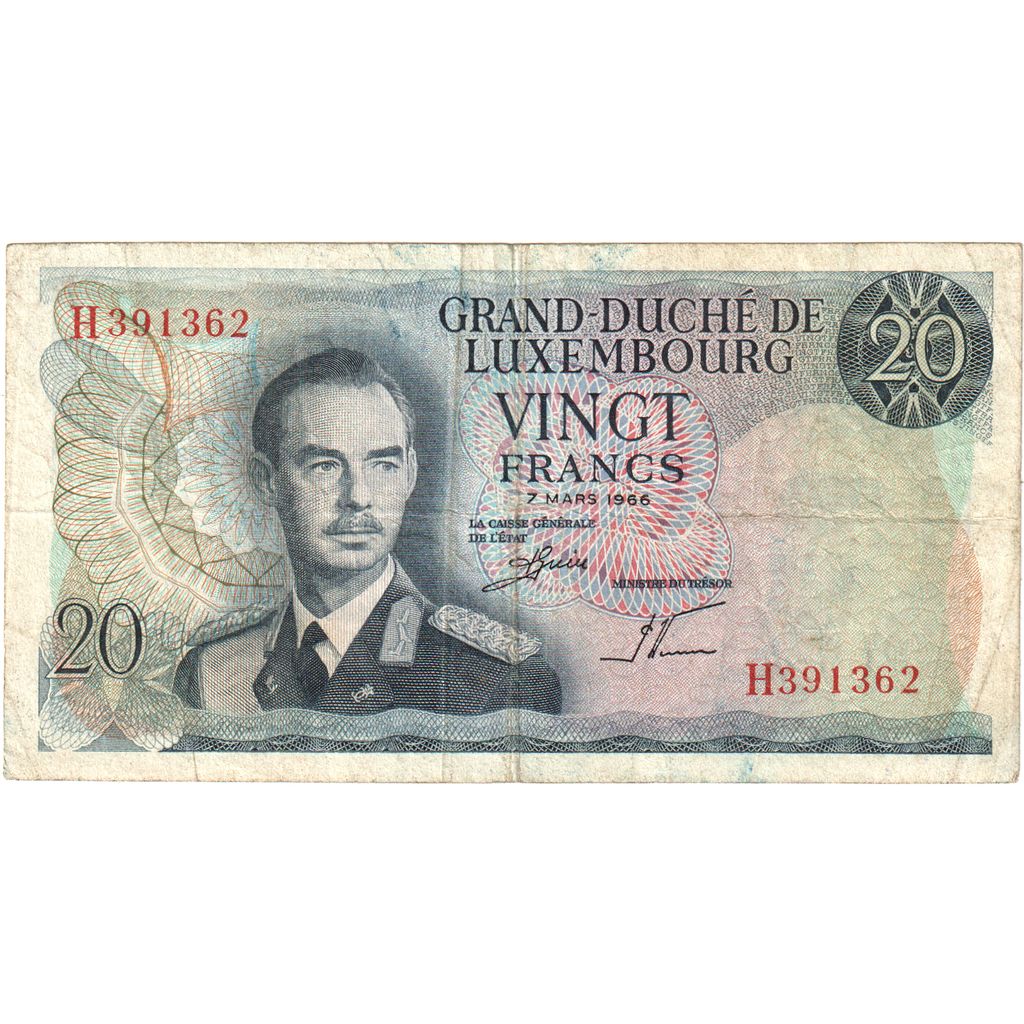 Luksemburg, 
  
  20 frankov, 
  
  1966-03-07