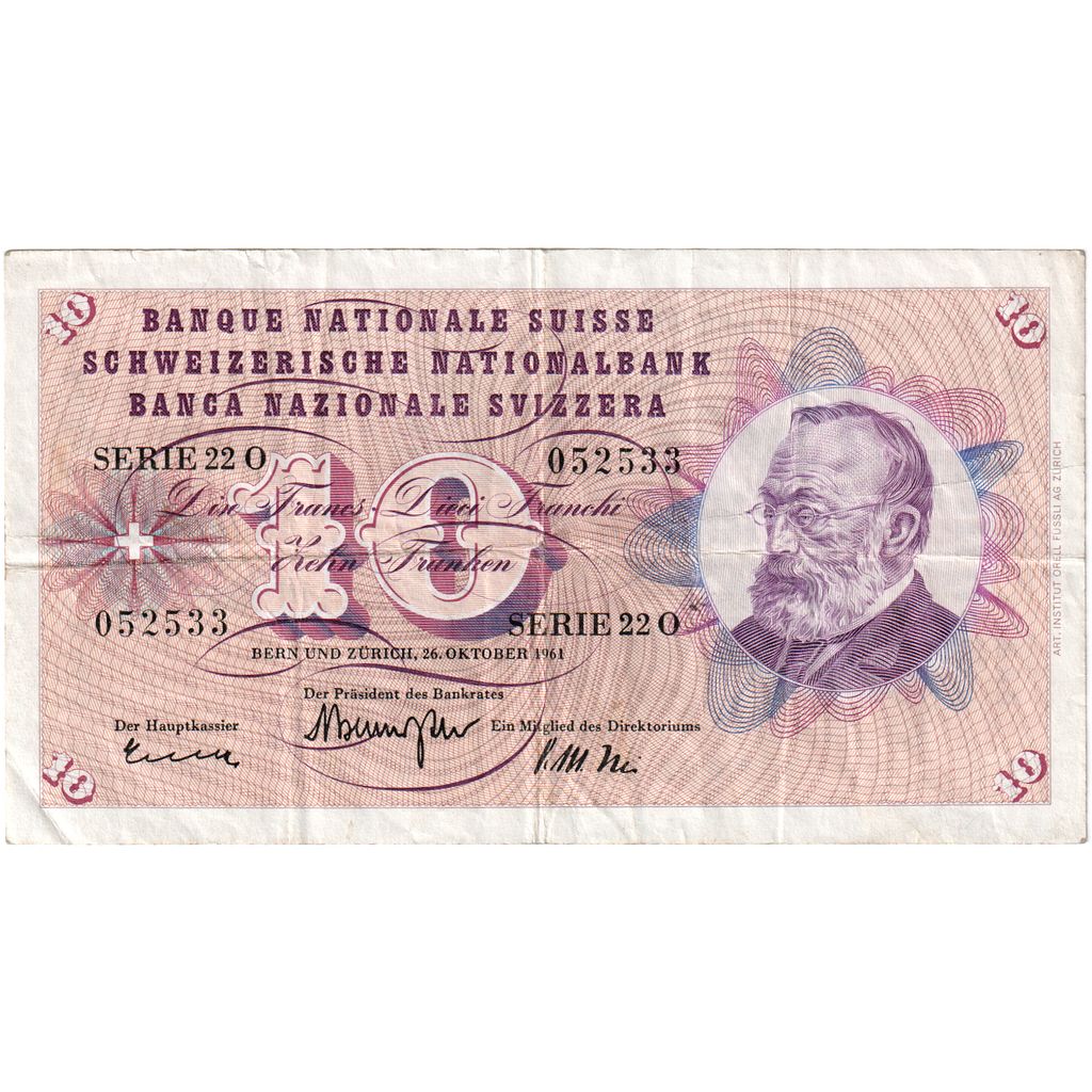 Švica, 
  
  10 frankov, 
  
  1964-10-26