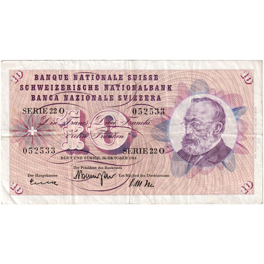 Švica, 
  
  10 frankov, 
  
  1964-10-26