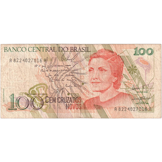 Brazilija, 
  
  100 Cruzeirov, 
  
  VF (20-25)