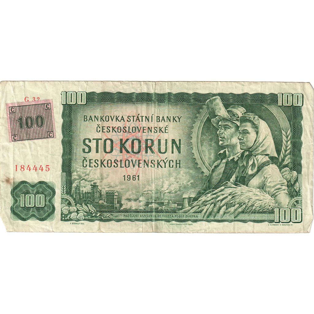 Češkoslovaška, 
  
  100 korunov, 
  
  1961