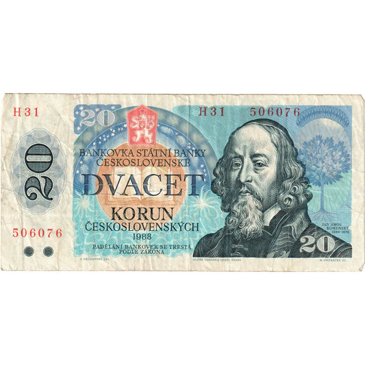 Češkoslovaška, 
  
  20 korunov, 
  
  VF (30-35)