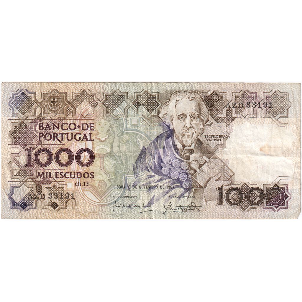 Portugalska, 
  
  1000 eskudov, 
  
  1987-09-03