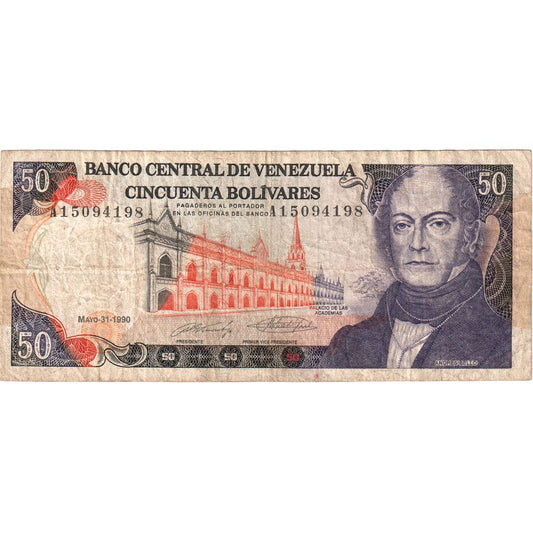 Venezuela, 
  
  50 bolivarjev, 
  
  1990-05-31