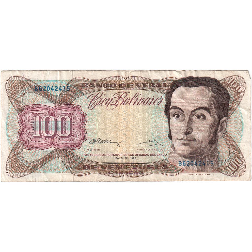 Venezuela, 
  
  100 bolivarjev, 
  
  1992-12-08