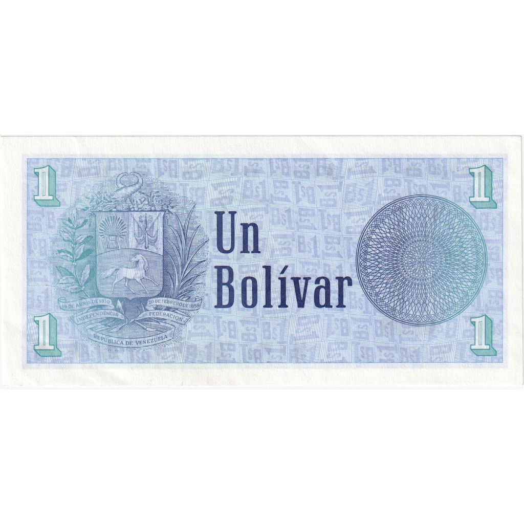 Venezuela, 
  
  1 bolivar, 
  
  1989-10-05