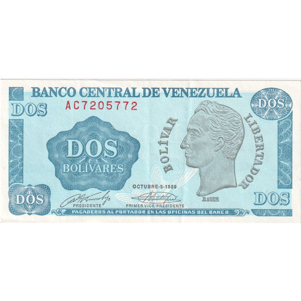 Venezuela, 
  
  2 Bolivares, 
  
  1989-10-05