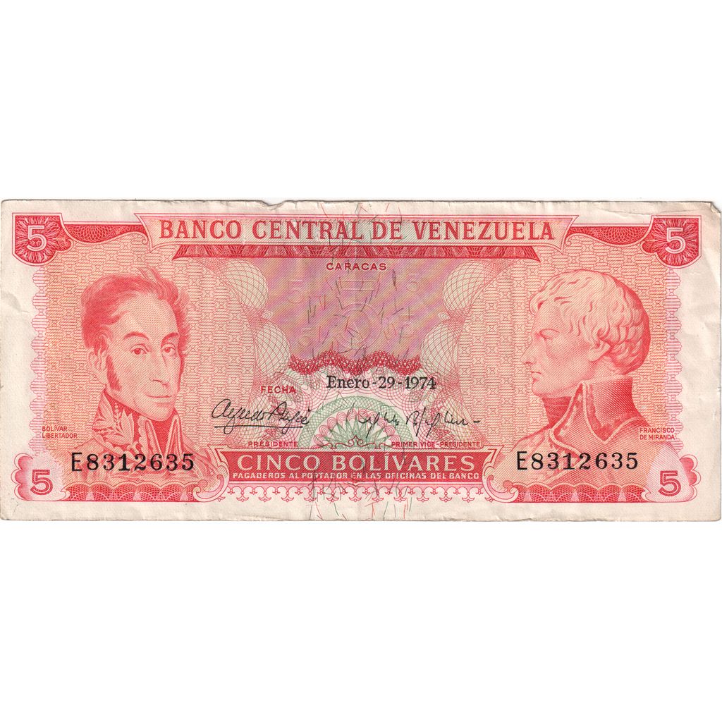 Venezuela, 
  
  5 Bolivarjev, 
  
  1974-01-29