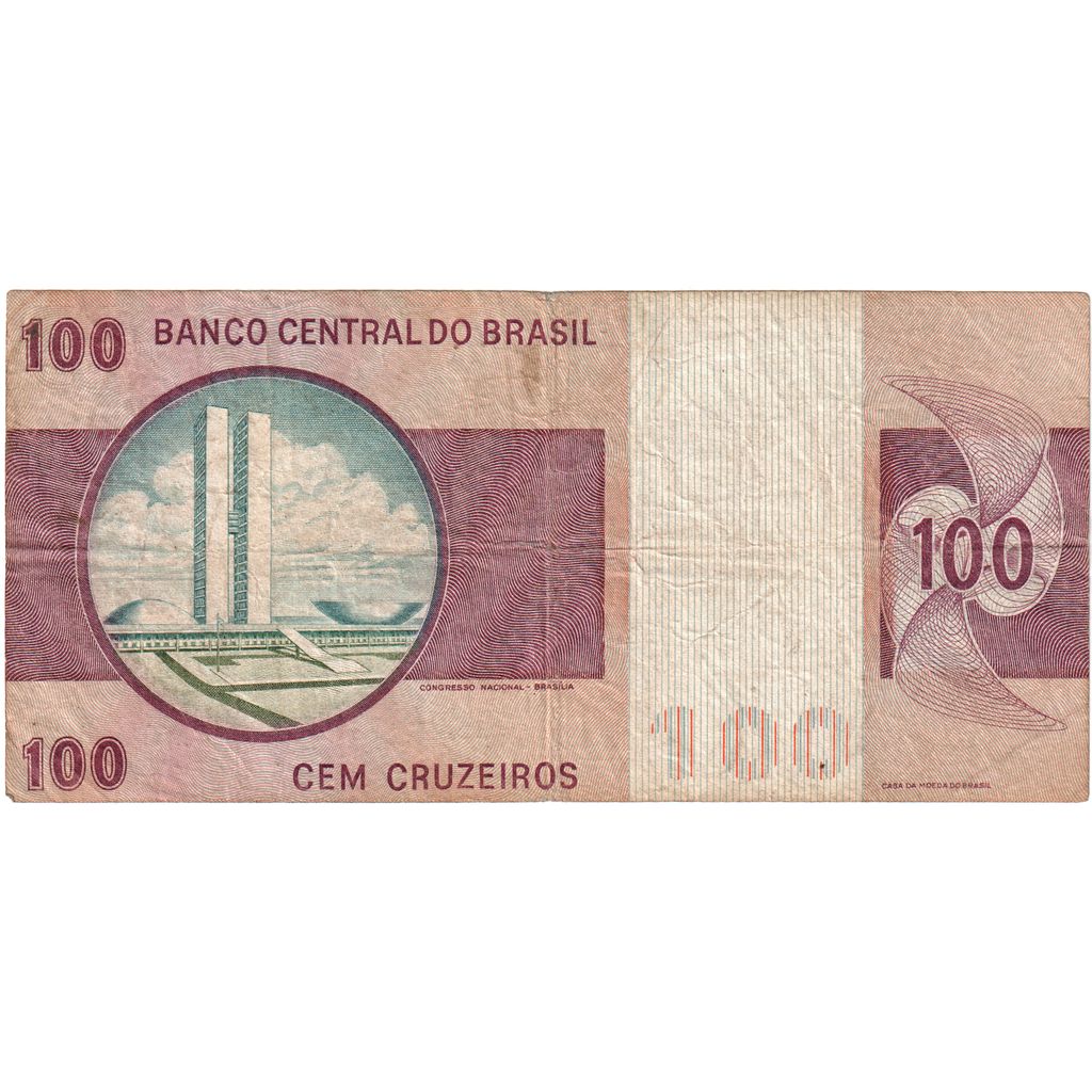 Brazilija, 
  
  100 Cruzeirov, 
  
  VF (30-35)