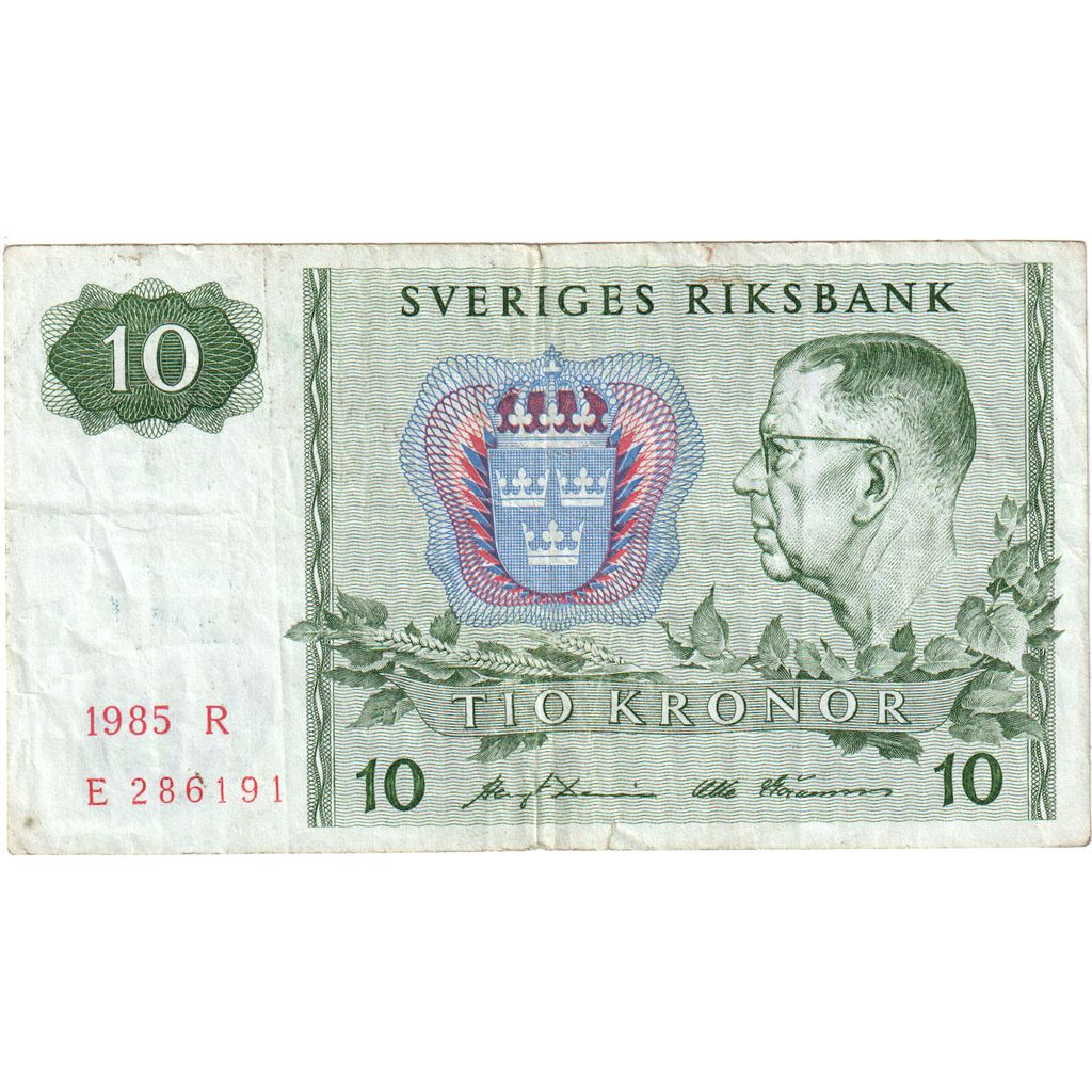 Švedska, 
  
  10 kron, 
  
  1984