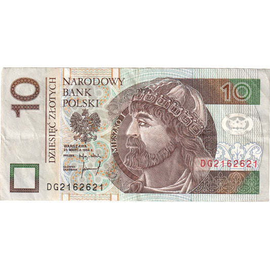 Poljska, 
  
  10 zlotov, 
  
  1994-03-25