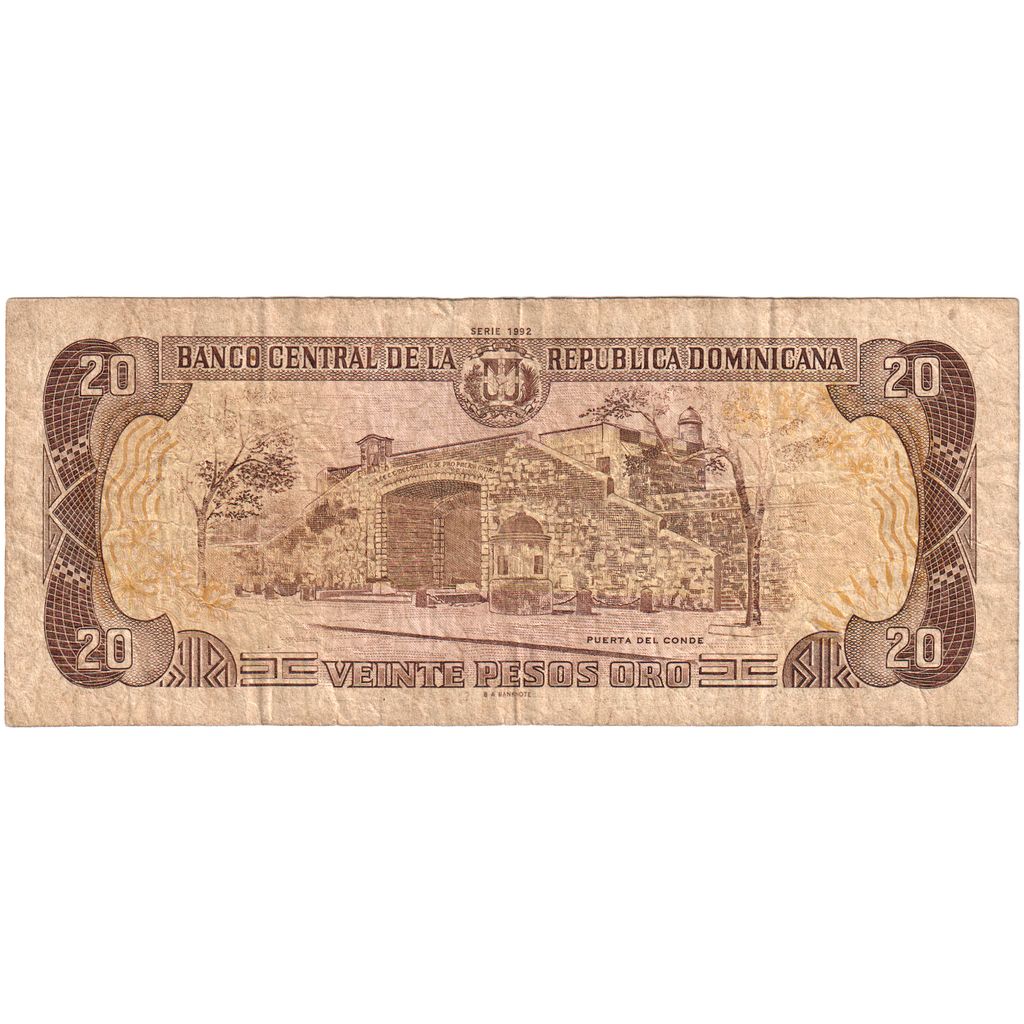 Dominikanska republika, 
  
  20 pesos oro, 
  
  1990