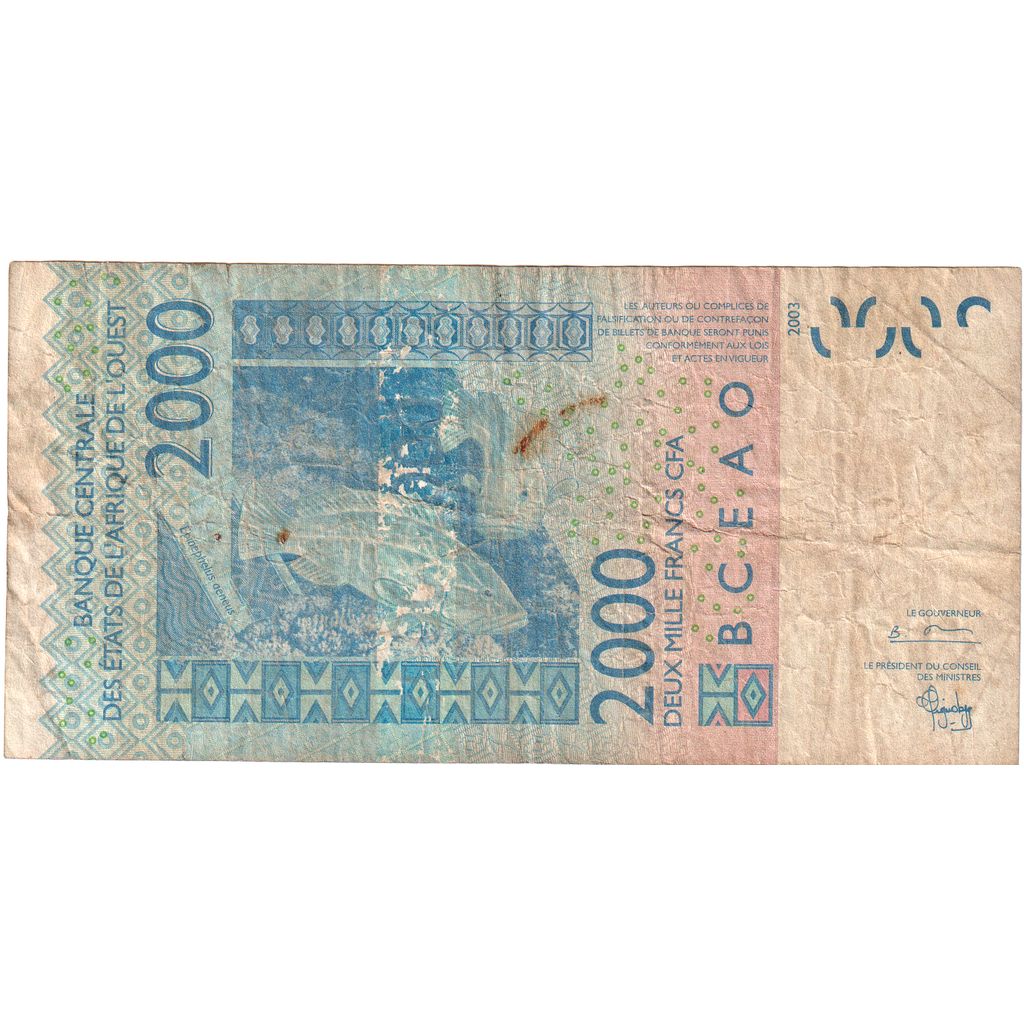 Zahodnoafriške države, 
  
  2000 frankov, 
  
  VF (30-35)