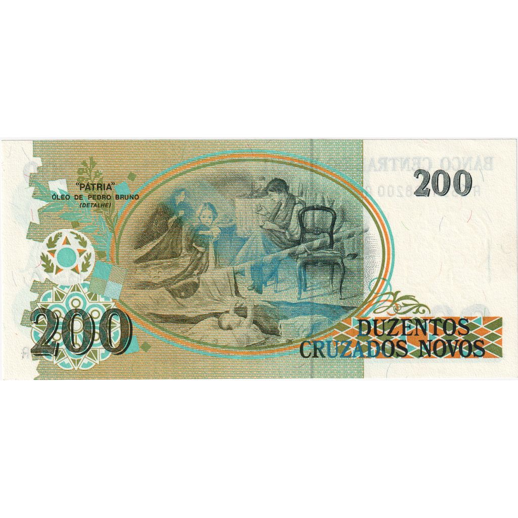 Brazilija, 
  
  200 Cruzeiros na 200 Cruzados Novos, 
  
  UNC (65-70)