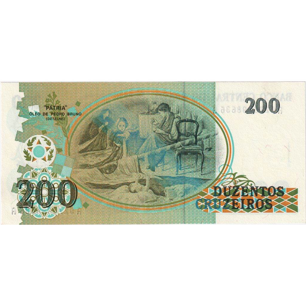 Brazilija, 
  
  200 Cruzeirov, 
  
  UNC (65-70)