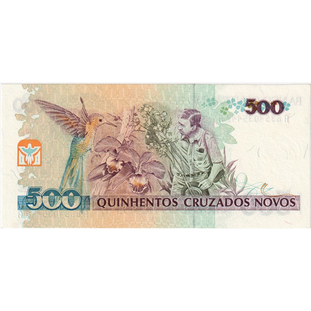 Brazilija, 
  
  500 Cruzeiros na 500 Cruzados Novos, 
  
  UNC (63)