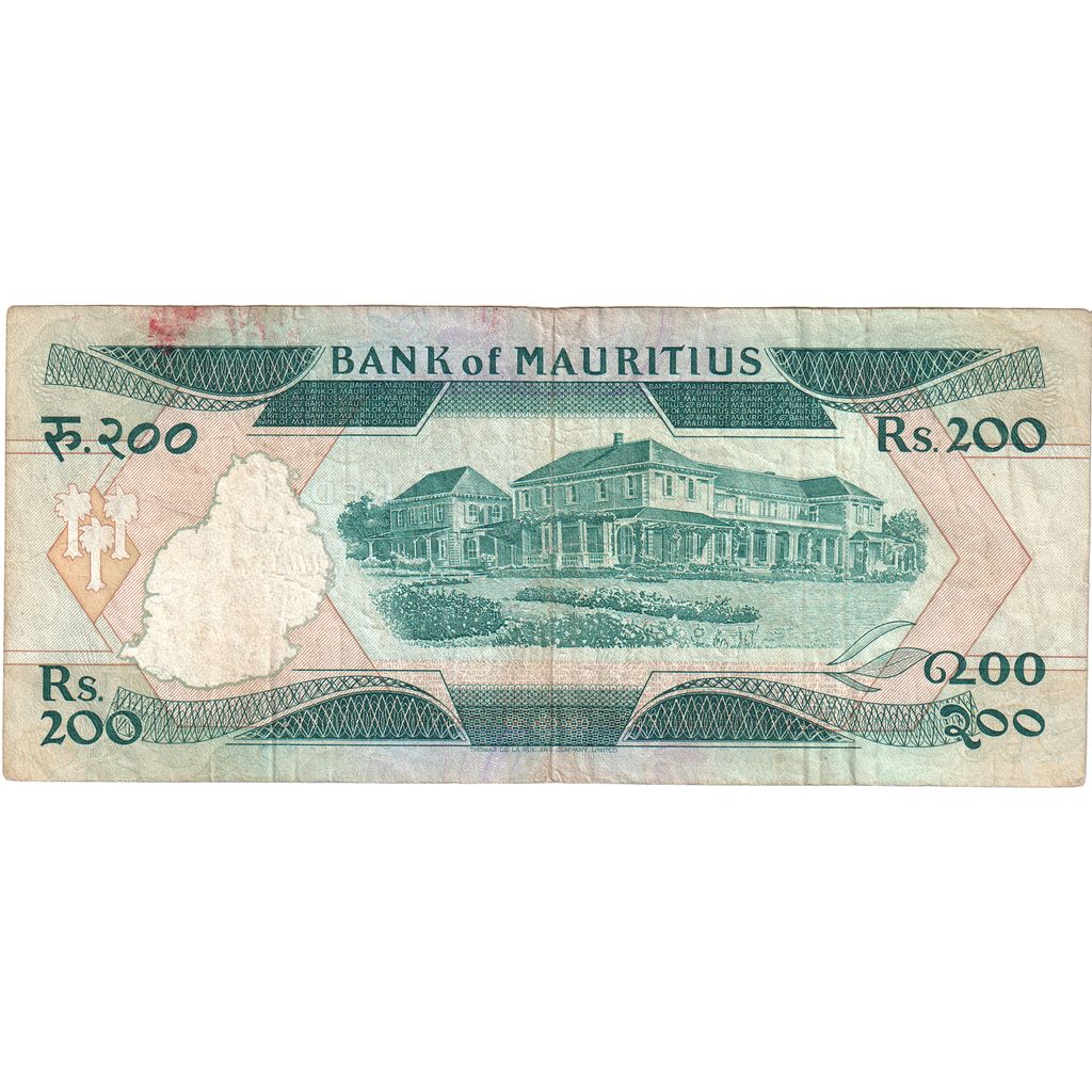 bankovec, 
  
  Mauritius, 
  
  200 rupij