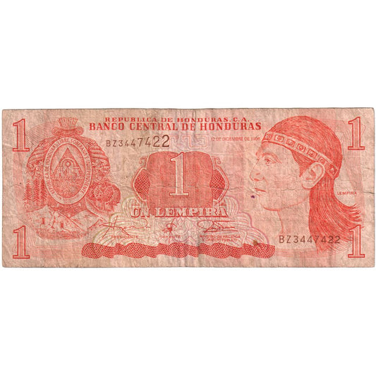 Honduras, 
  
  1 lempira, 
  
  1996-12-12