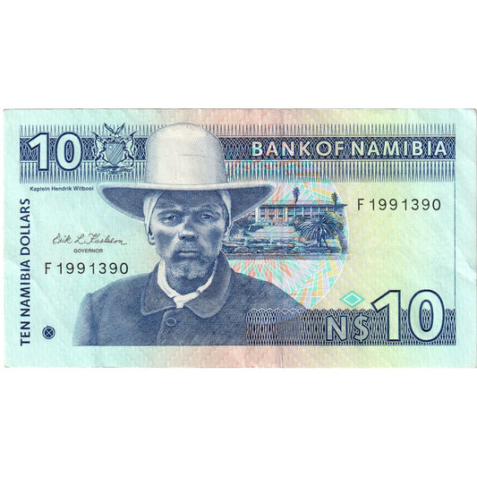 Namibija, 
  
  10 namibijskih dolarjev, 
  
  UNC (63)