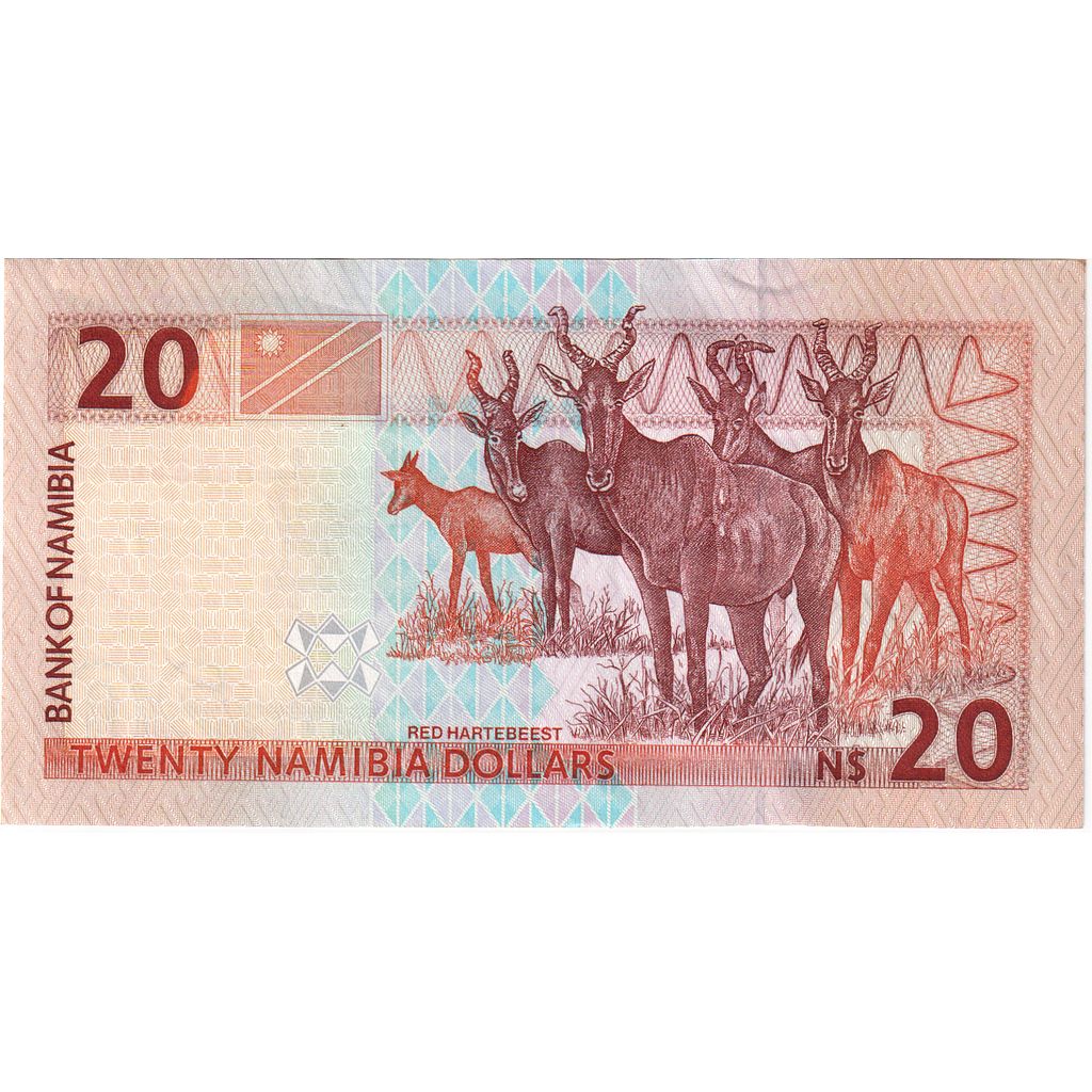 Namibija, 
  
  20 namibijskih dolarjev, 
  
  UNC (63)