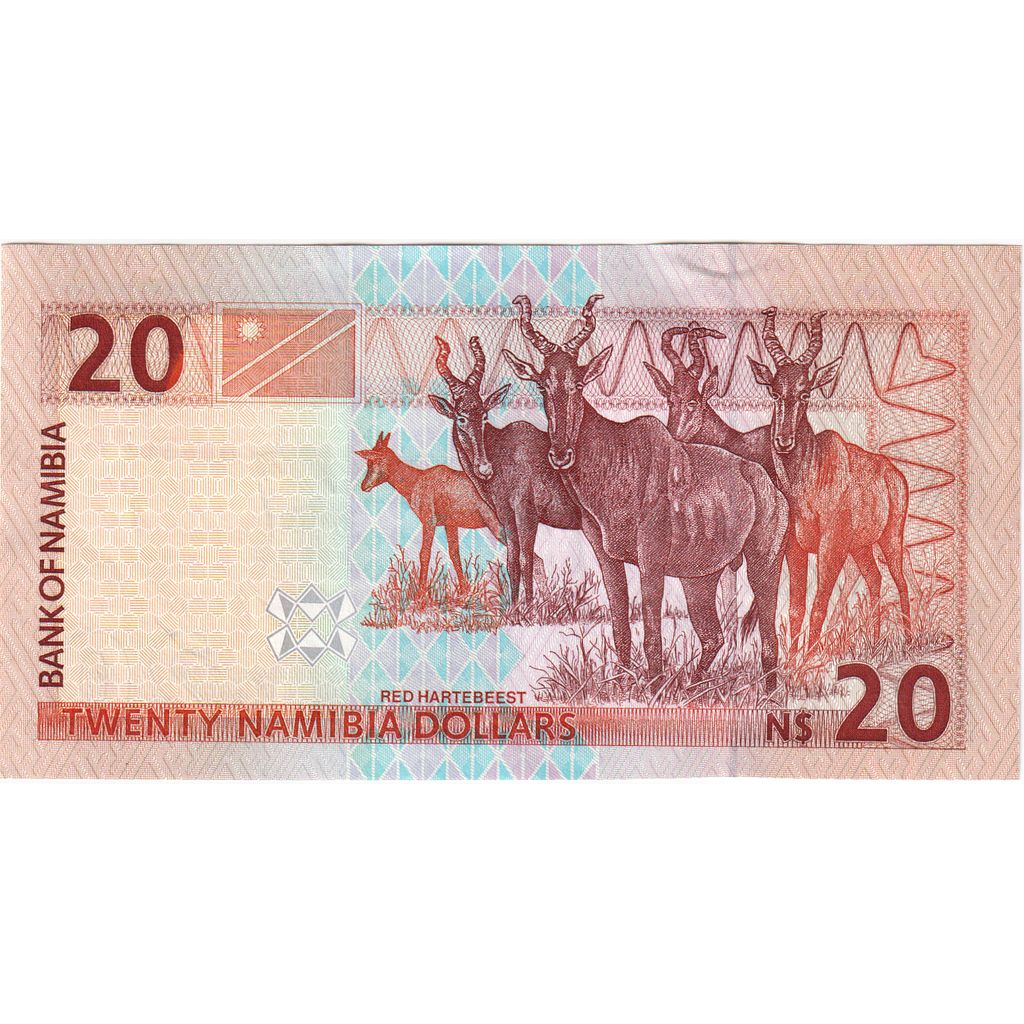 Namibija, 
  
  20 namibijskih dolarjev, 
  
  UNC (65-70)